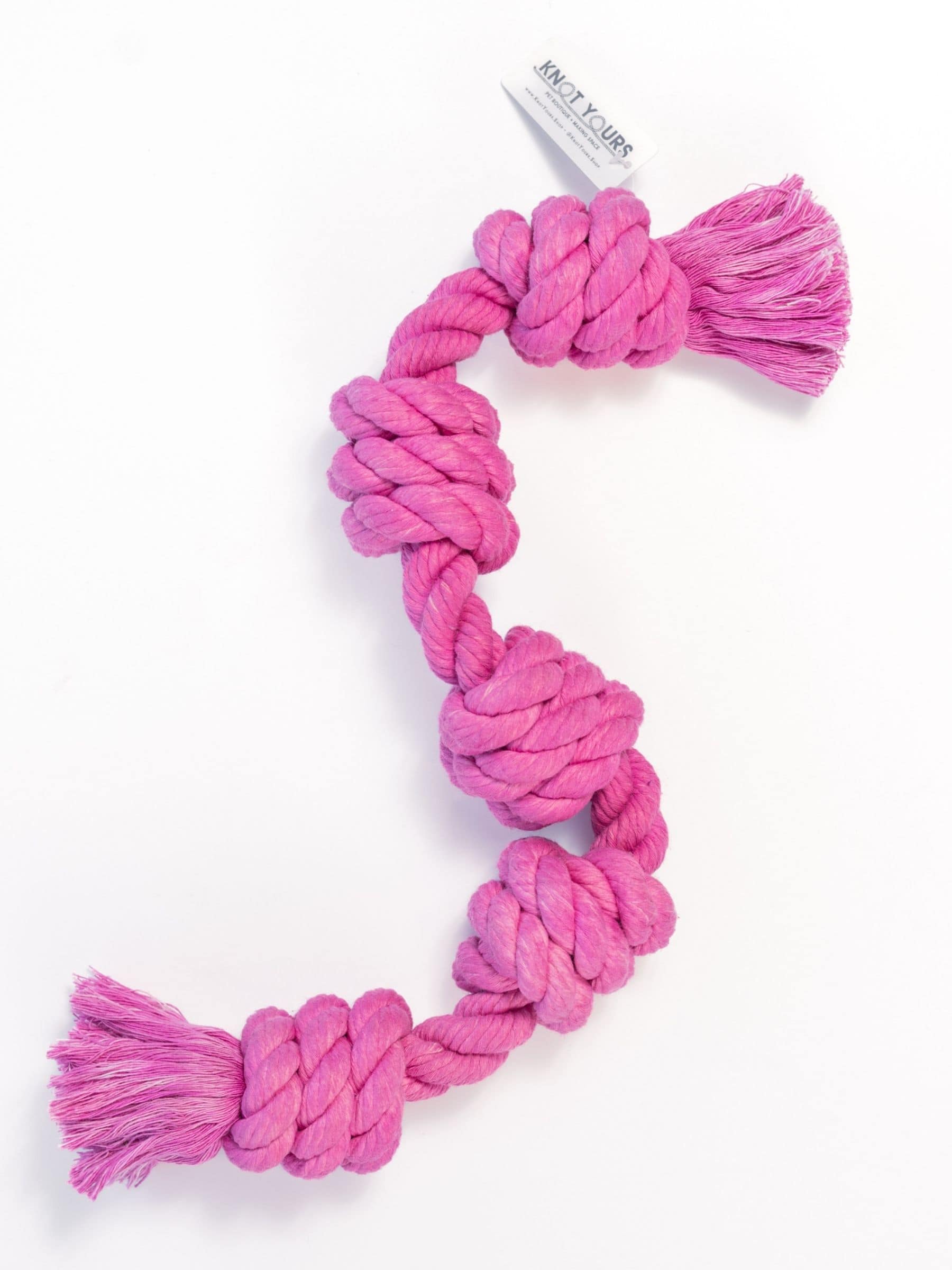Fuchsia pink extra-thick giant rope toy for big dogs with strong jaws