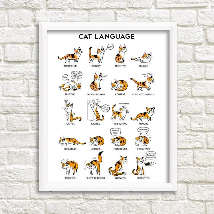 Cat and Doggie Art Print Drawings