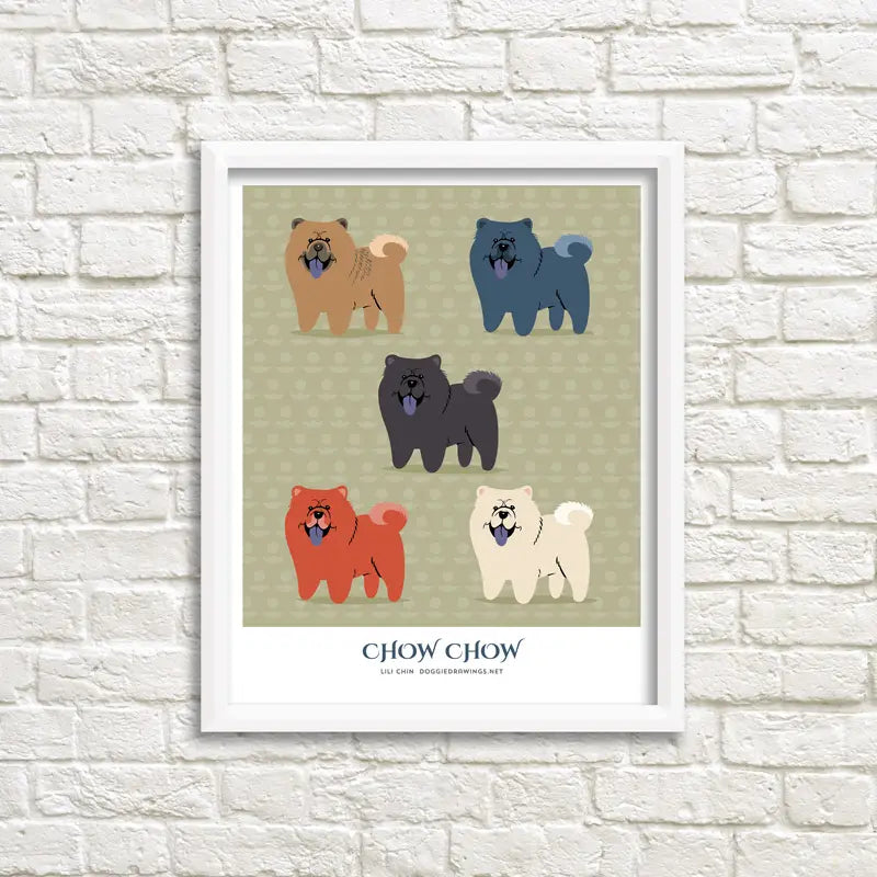 Cat and Doggie Art Print Drawings