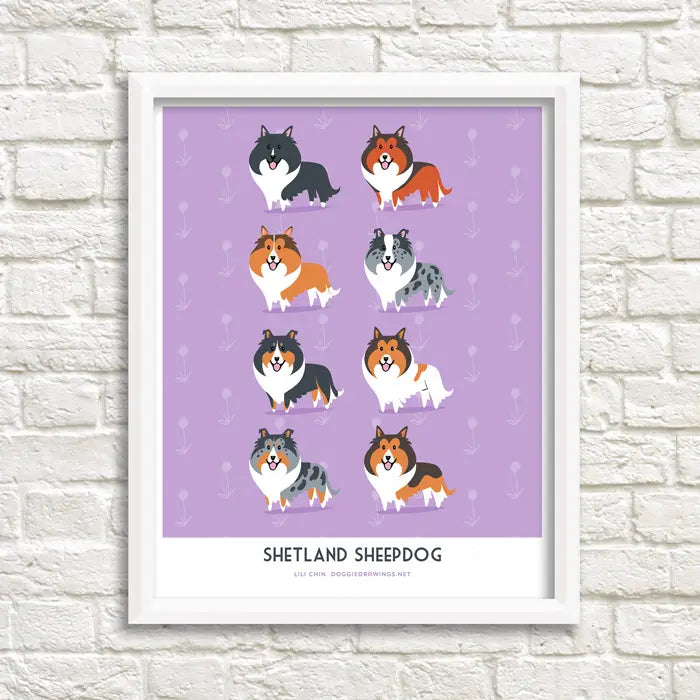 Cat and Doggie Art Print Drawings