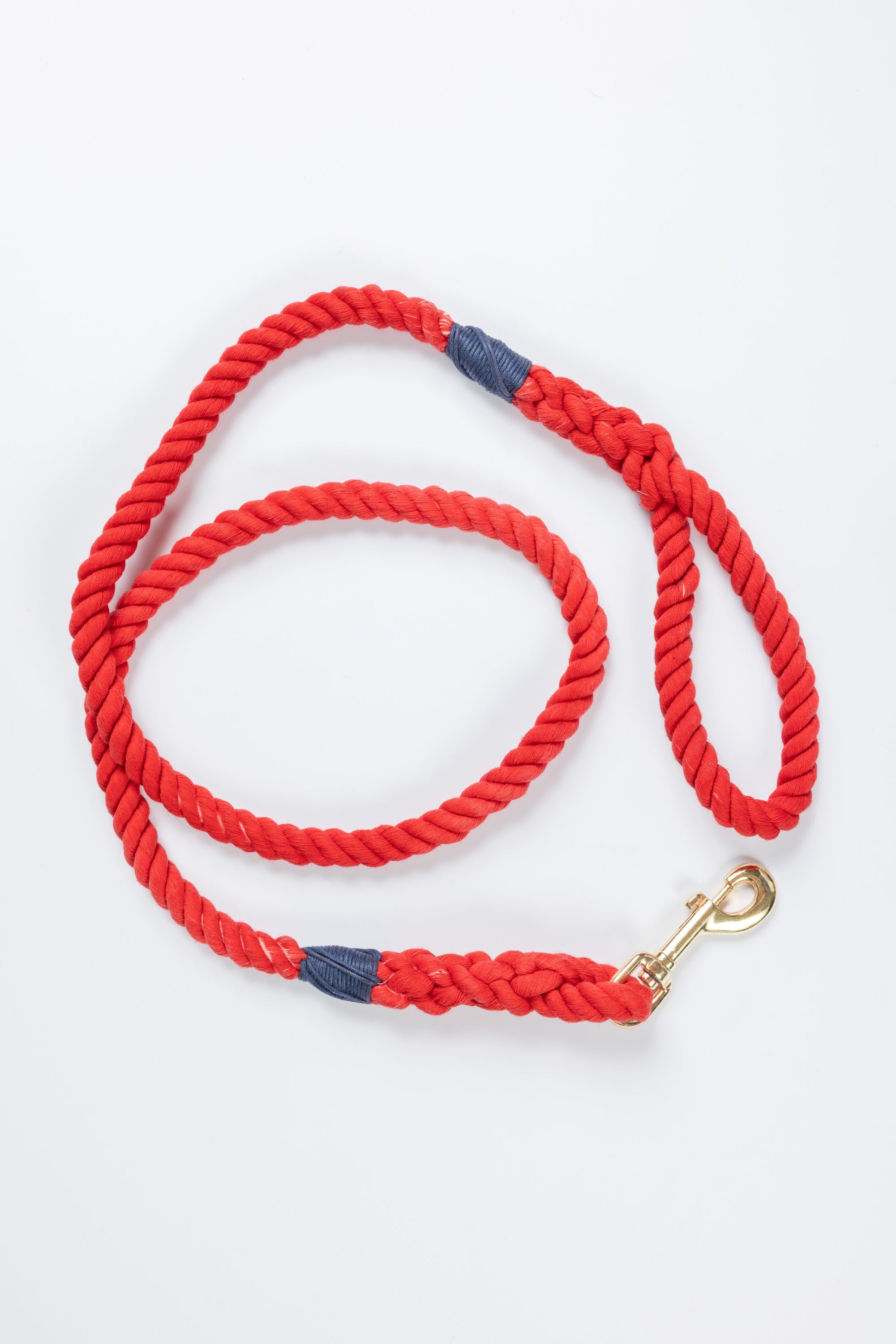 Red Leash with Navy Whip - 59"