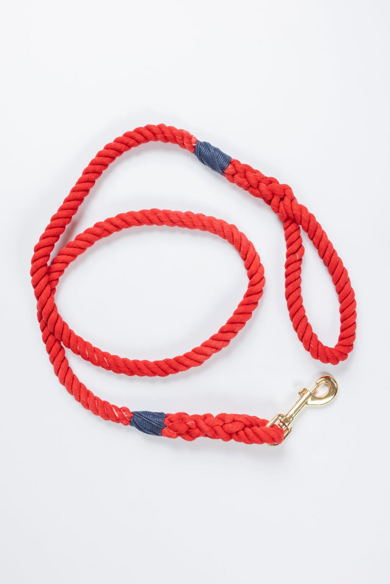 Red Leash with Navy Whip - 59"