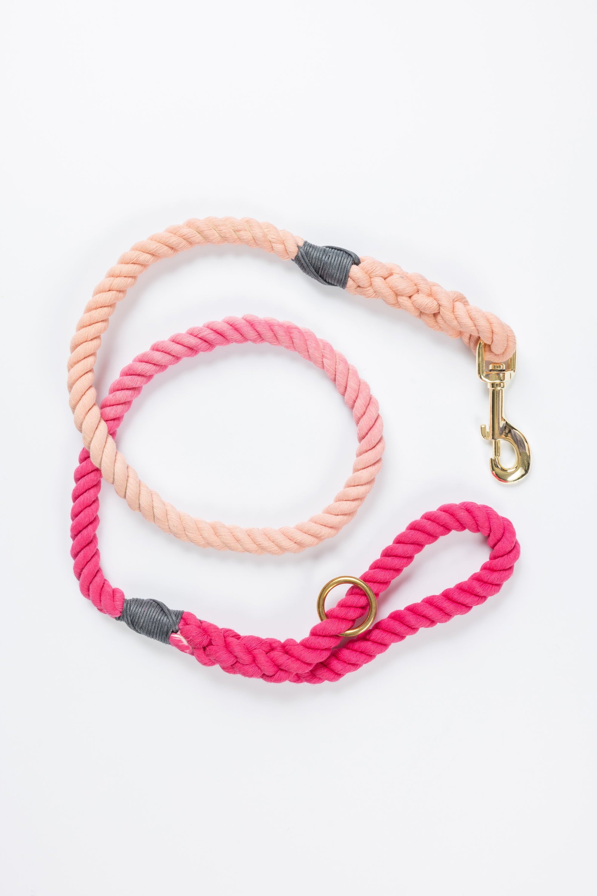 Pink Ombre Leash with Charcoal Whip - 50"