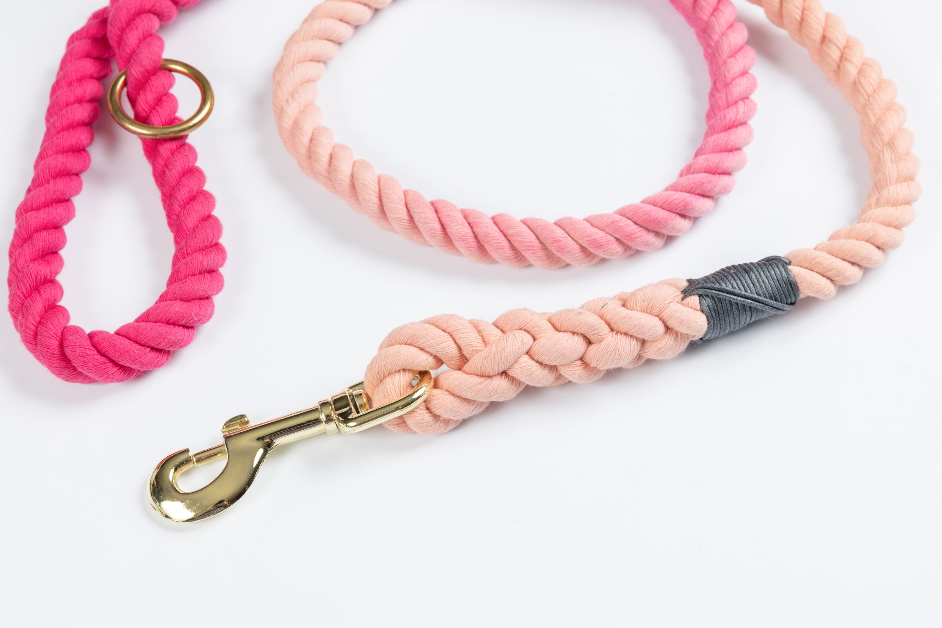 Pink Ombre Leash with Charcoal Whip - 50"