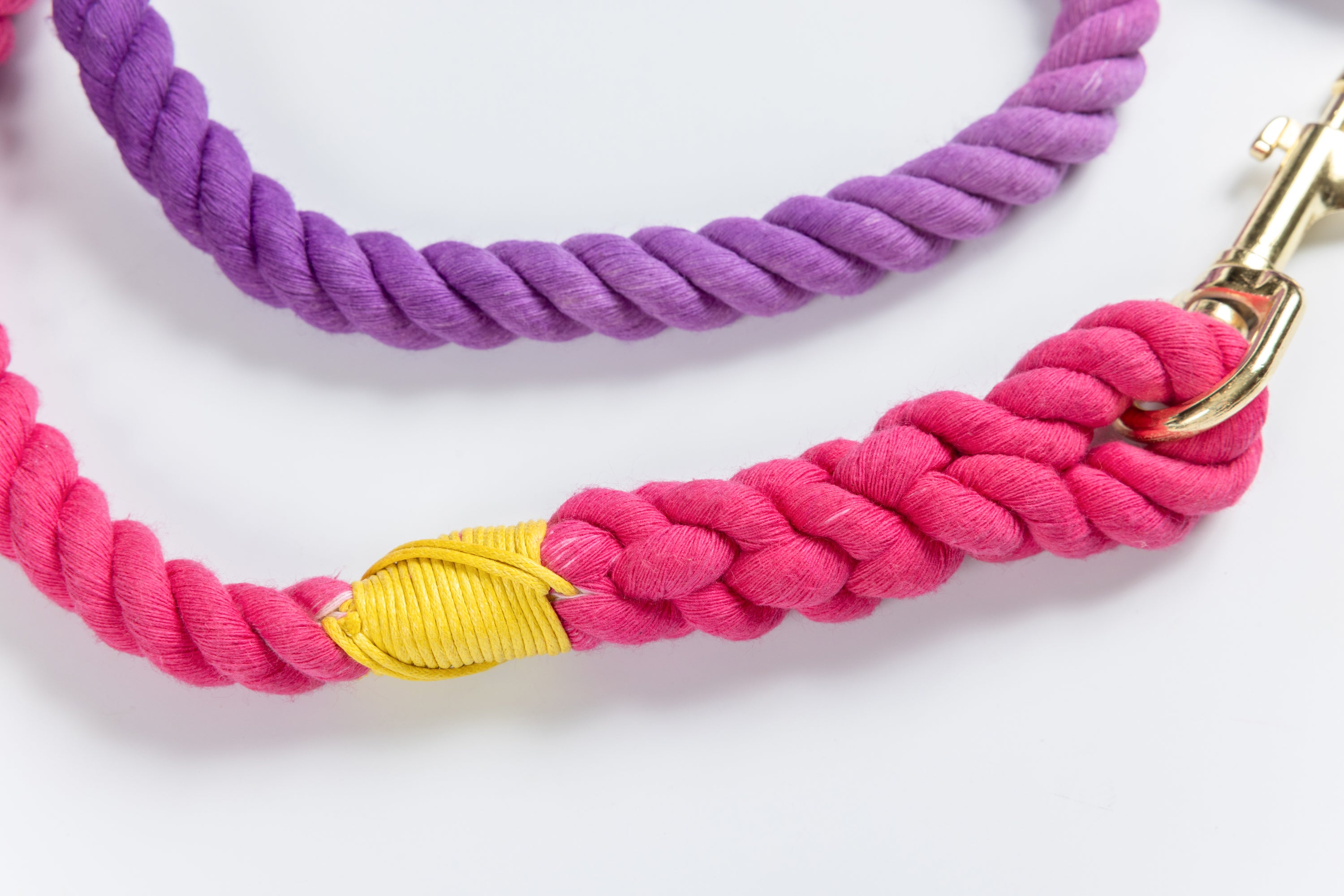 Pink to Purple Ombre Leash with Yellow Whip - 52"