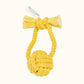 Yellow Giant Monkey Knot toy with twisted loop handle and bold rope ball, offering a cheerful, high-contrast option for active play.