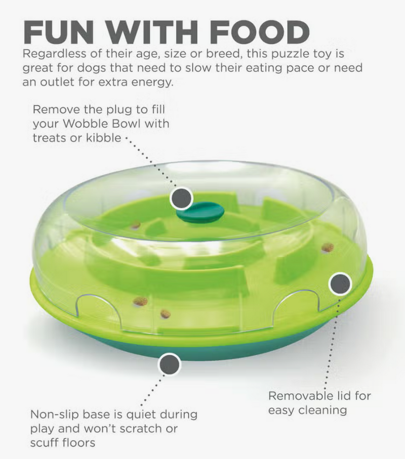 Nina Ottosson Wobble Slow Feeder Bowl Dog Game-Level 1