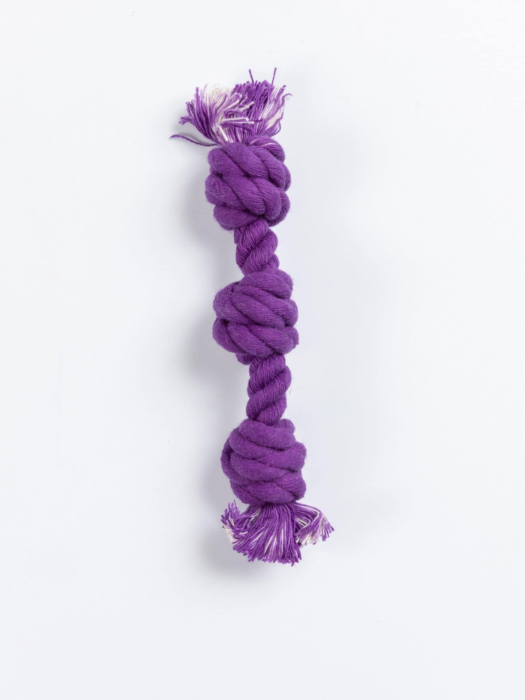 Purple cotton Baby G rope toy for tiny breeds and teething puppies