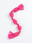 Fuchsia five-knotted rope toy on a white background