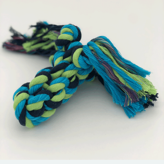 tri color toss rope toy