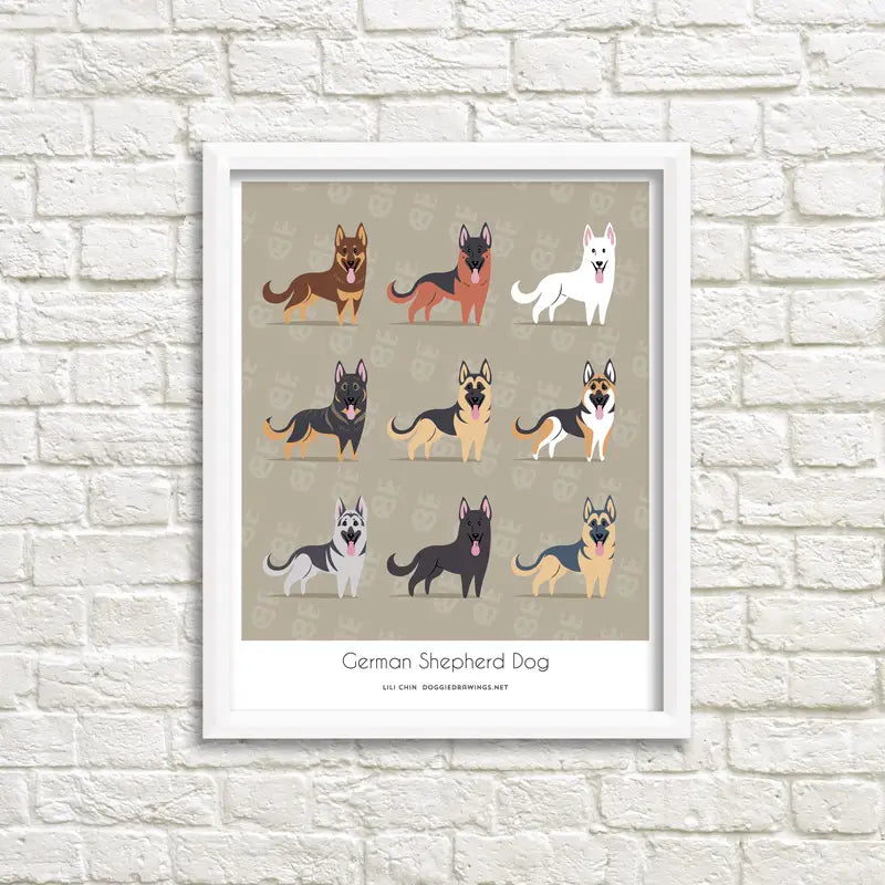 Cat and Doggie Art Print Drawings