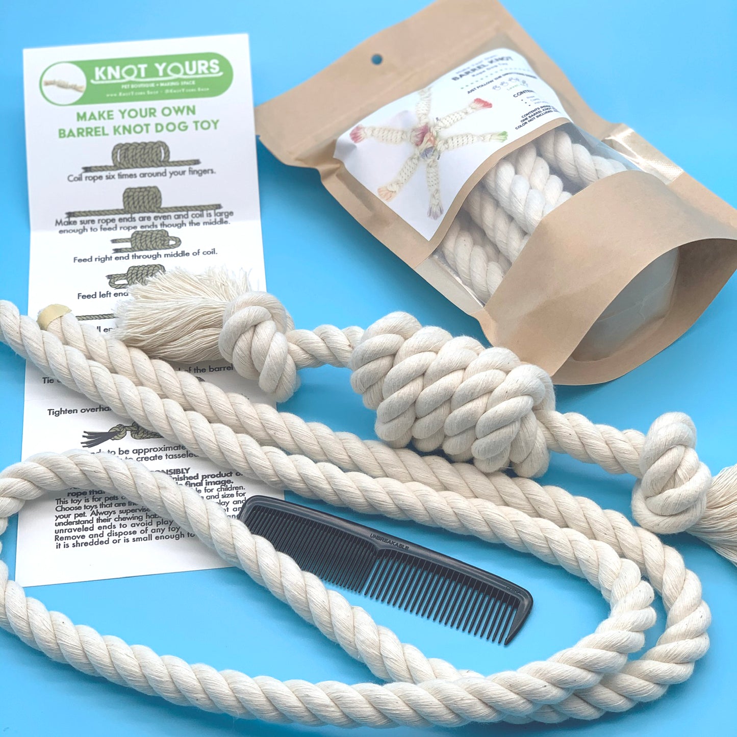 Make Your Own Barrel Knot Rope Toy