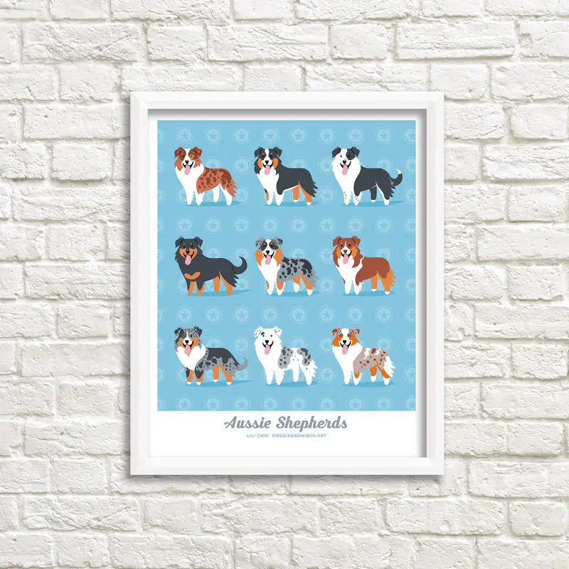 Cat and Doggie Art Print Drawings