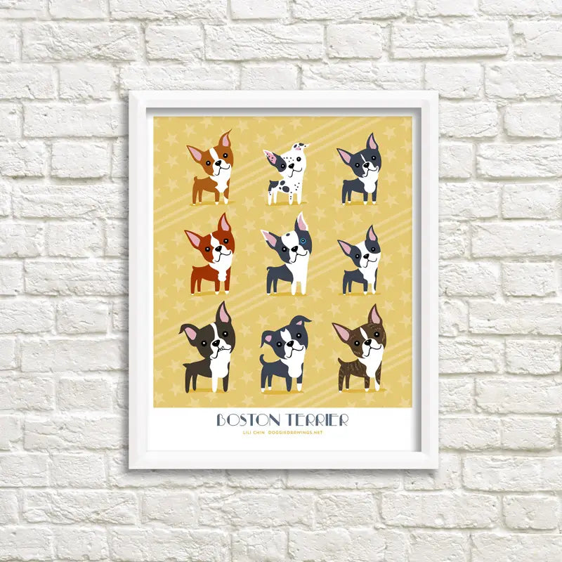 Cat and Doggie Art Print Drawings