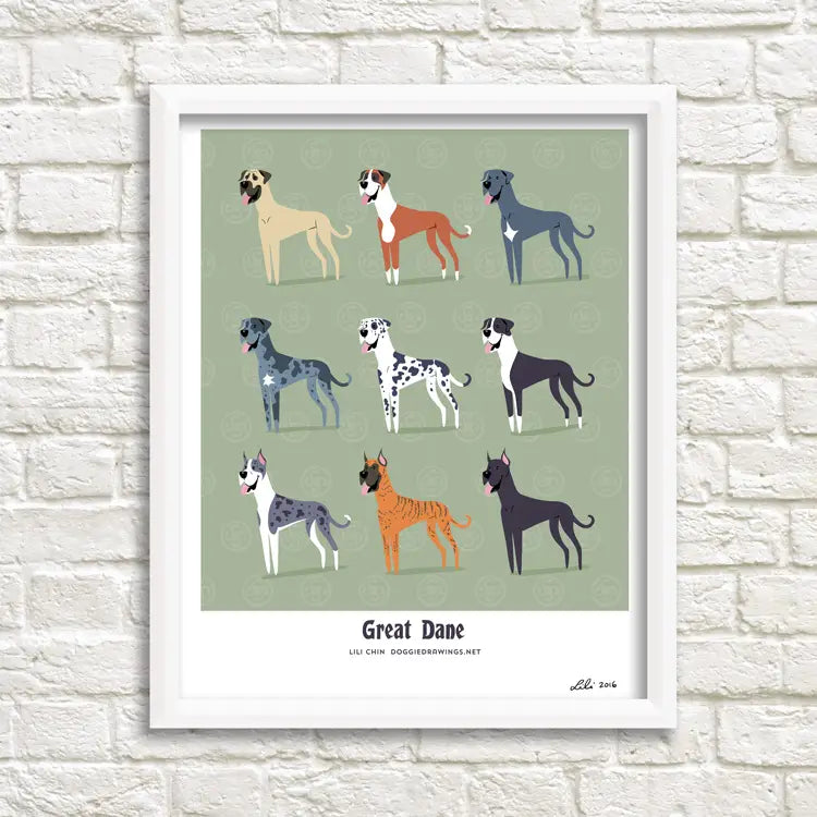 Cat and Doggie Art Print Drawings