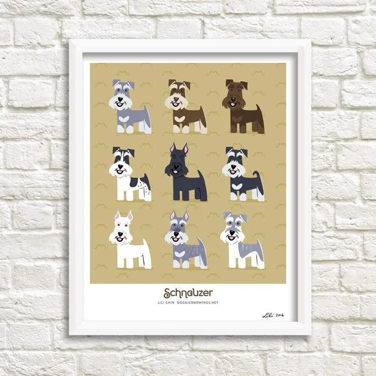 Cat and Doggie Art Print Drawings