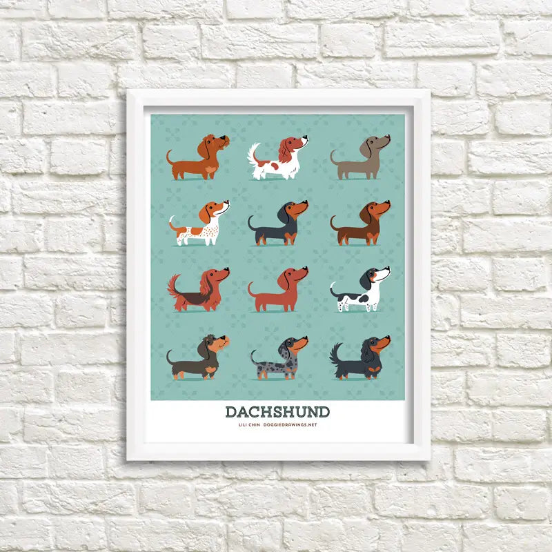 Cat and Doggie Art Print Drawings